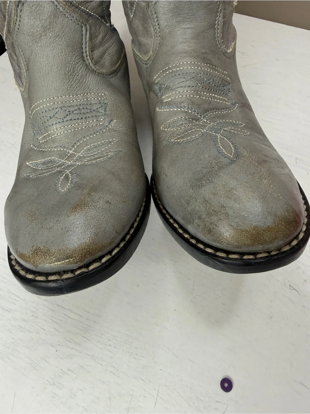 Kids Gray Kenny Roger’s Cowboy Boots Sz 11D